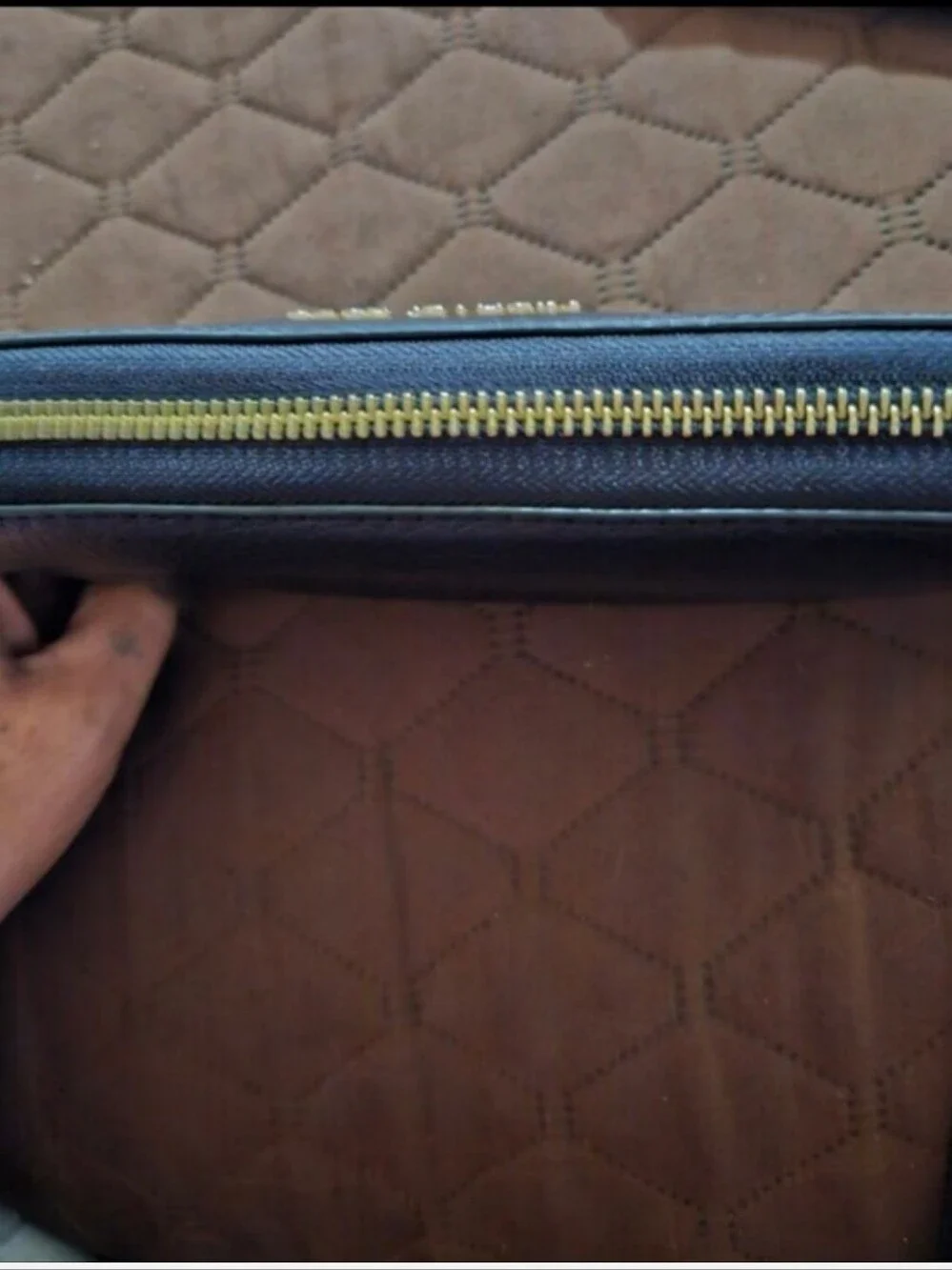 Michael Kors Large Black Leather Jet Set Travel Continental Wristlet Wallet